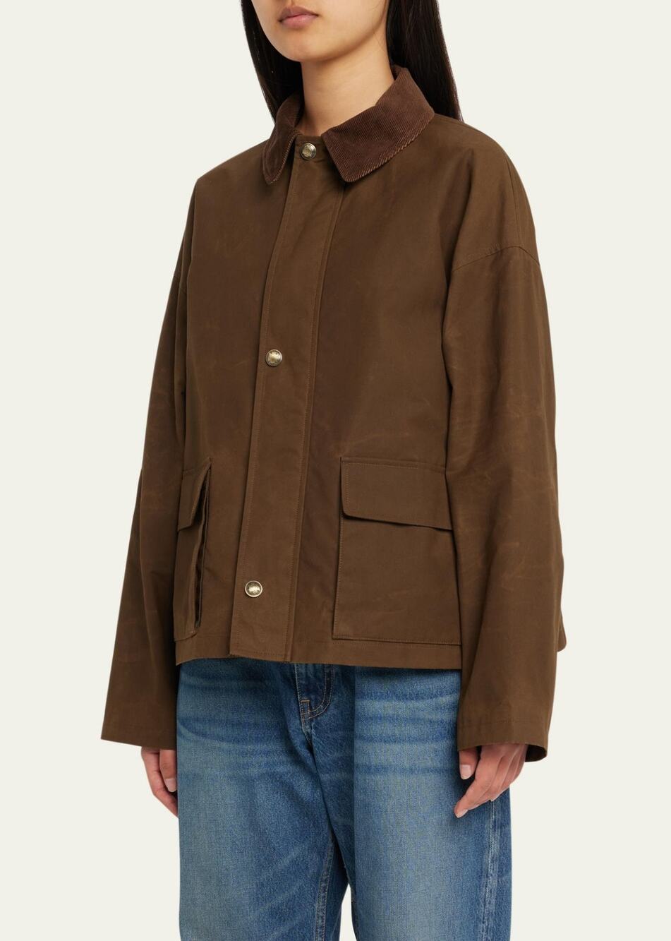Nili Lotan Alex Waxed cotton brown parka jacket size XL